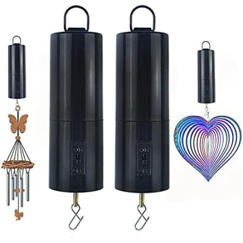 2 Pack Wind Spinner Motor Hanging Display Motor Battery Operated 20 RPM Rotating Motor Multi-Purposes for Wind Spinner Mobile Yard Decor Hanging Ornament Outdoor Sculptures-Medium Speed (2 Pcs Black)