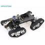 4WD Metal Shock Absorption Tank Car Chassis, Smart Crawler Robot Kit 4pcs High Torque DC Motor with Damping System DIY for Arduino Education