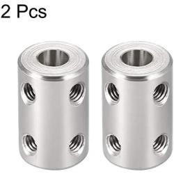 uxcell 6mm to 6mm Bore Rigid Coupling Set Screw L22XD14 Stainless Steel,Shaft Coupler Connector,Motor Accessories,2pcs