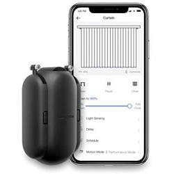 SwitchBot Curtain Smart Electric Motor - Wireless App or Automate Timer Control, Add SwitchBot Hub Mini to Make it Compatible with Alexa, Google Home, HomePod, IFTTT (U-Rail, Black)