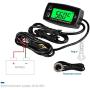 Runleader Digital LCD Engine Temp Gauge,Dual Temperature Record,Backlight Display,User Shutdown,Battery & External Power Supply for Generator Motorcycle Dirtbike ATV Outboard Motor Marine Snowmobile