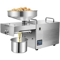 CGOLDENWALL 700W Oil Press Machine Oil Presser Cold Hot Oil Press Stainless Steel High Oil Extractor 7-10kg/h with Intelligent Temperature Controller Industrial Motor CE (110V, US Plug)