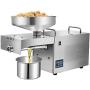 CGOLDENWALL 700W Oil Press Machine Oil Presser Cold Hot Oil Press Stainless Steel High Oil Extractor 7-10kg/h with Intelligent Temperature Controller Industrial Motor CE (110V, US Plug)