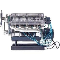 Yehalym V8 Internal Combustion Engine Motor Working Model - V8 Engine Assembly Model Combustion Engine Model - Generator Model Educational Toy for Adults and Kids