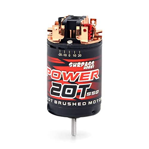 YOUQUKEJI RC Motor 550 Brushed Waterproof Motor3-Solt for 1:10 RC Crawler Axial SCX10 AXI03007 JL 90046 Traxxas TRX4 TRX6 RC Car Boat (20T)