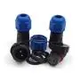 SD13 2pin Waterproof Power Connector, φ13mm 10A 380V High Voltage 1865mm Male Female Circular Power LED Connector Plug(Female)-Socket(Male) (2pin, Direct Plug x 3set)