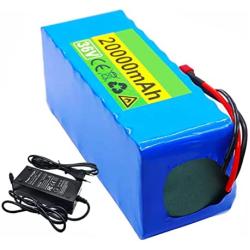 Jieoto 36V 20000mAh E-Bike Battery Li-ion Electric Scooter Battery Pack Electric Street Bikes Lithium Battery with BMS and Charger for 500W 350W 250W Motor