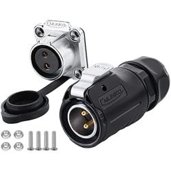 CNLINKO LP20 series waterproof connector, IP65/ IP67 Fast locking connect, 20A 500V 2pin m20 male and female LED outdoor power connector (2 pin)