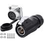CNLINKO LP20 series waterproof connector, IP65/ IP67 Fast locking connect, 20A 500V 2pin m20 male and female LED outdoor power connector (2 pin)
