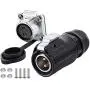 CNLINKO LP20 series waterproof connector, IP65/ IP67 Fast locking connect, 20A 500V 2pin m20 male and female LED outdoor power connector (2 pin)