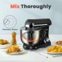 Yoifo 7 Speed Stand Mixer（inclued P Speed）- Peak Power 600W Kitchen Electric Mixer，4.75-QT Tilt-Head Food Mixer with Dough Hook, Whisk, Beater & BPA-Free Dust Cover (Balck)