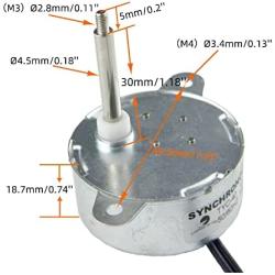 CHANCS TYC-40 12V AC 5RPM Shaft 35mm Synchronous Motor With AC Wall Power Adapter - Input 110V Output AC 12V For Christmas Decoration