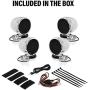 BOSS Audio Systems MC475BA Motorcycle Speaker Sound System - Bluetooth, Amplified, Weatherproof, 3 Inch Speakers, Volume Control, Also Use with ATVs and UTVs