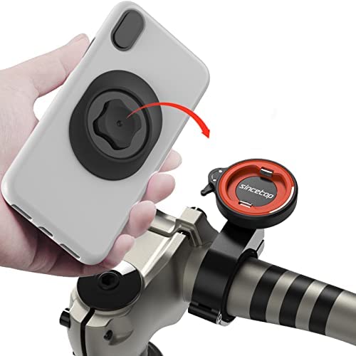 Bike Phone Mount,Motorcycle Cellphone Holder with Universal Adapter,Bicycle Out Front Handlebar Mount for Mountain Bike,Scooter,Electric,MTB and Road Bike-Compatible with iPhone/Samsung/Google-Orange