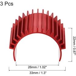 MECCANIXITY Motor Heat Sink Cooling Fins Aluminum 26mm Dia Red for 370 380 Motor 3pcs