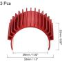 MECCANIXITY Motor Heat Sink Cooling Fins Aluminum 26mm Dia Red for 370 380 Motor 3pcs