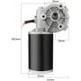 uxcell DC12V 60W 60RPM 8N.M Reversible Worm Gear Motor High Torque Speed Reducing Electric Gearbox Motor-JCF63L