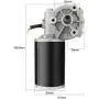 uxcell DC12V 60W 60RPM 8N.M Reversible Worm Gear Motor High Torque Speed Reducing Electric Gearbox Motor-JCF63L