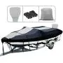 Tokept Boat Cover, Heavy Duty Splice Upgraded 300D Marine Grade Polyester Canvas Trailer Waterproof Boat Cover with Motor Cover for V-Hull, Speedboat Cover, Trimaran (17-19L *96