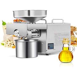 CGOLDENWALL 1500W Commercial Oil Press Machine Oil Extractor Expeller with Intelligent Temperature Controller/Industrial Motor/All Stainless Steel/CE (220V, EU/UK Plug)