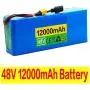 WOGQX 18650 Lithium-Ion Battery Pack 48V 12Ah Electric Bicycle Scooter Battery Pack Waterproof with BMS and Charger for E-Bike Scooter 250W 350W 500W 750W 1000W Motor