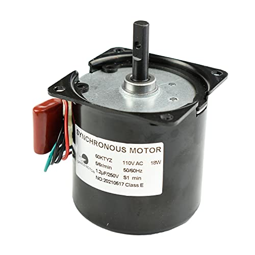 CHANCS Mini Gearbox Electric 60KTYZ 110V 5-6RPM Torque 40Kgf.cm Synchronous Reduction Motor Reversible Speed Reducing Gear Motor