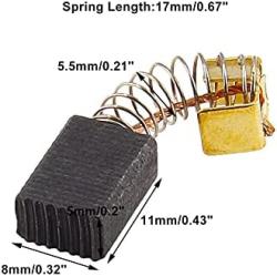 Bonsicoky 20Pcs Electric Motor Carbon Brush 11mm x 8mm x 5mm Power Tool Carbon Brushes Replacement Part for Electric Drills, Polishers, Engravers