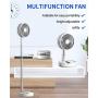 Oscillating Fan Foldaway with Remote Control, 7200mAh Rechargeable Battery Powered Pedestal Fan for Camping, 4 Speed, Timer, Height Adjustment Portable Table Fan for Travel , Outdoor, Home (White)