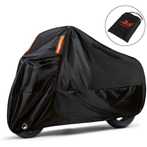 WinPower Outdoor Waterproof Motorcycle Cover Snow Bike Cover Compatible with Harley Davidson Honda Suzuki Kawasaki Yamaha and All Motors, 116 x 43 x 55 inch,4XL