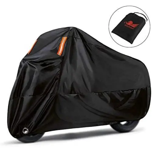 WinPower Outdoor Waterproof Motorcycle Cover Snow Bike Cover Compatible with Harley Davidson Honda Suzuki Kawasaki Yamaha and All Motors, 116 x 43 x 55 inch,4XL