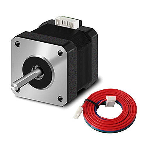 Nema17 Stepper Motor, 2Phase 4 Lead 42-38 Stepping Motor with 1m Cable 42BYGH 38MM 1.5A (17HS4401S) for CR-10, Ender 3, Anet A8, Anycubic Mega Series 3D Printers and CNC Extruder (1)