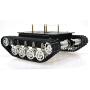SZDoit Smart Shock Absorption Robot Tank Car Chassis Kit with Suspension System for Arduino Raspberry Pi DIY STEAM Education Platform Tracked Vehicle (Black Frame + Silver Wheel)