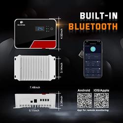 Sunwhale 20A/30A/40A 12V/24V MPPT Solar Charge Controller with Bluetooth LCD Display w/ Temp Sensor, Solar Panel Regulator fit for Gel Sealed Flooded and Lithium Battery Solar System Motorhome