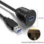 USB Mounting Cable, GOSYSONG USB 3.0 Extension Waterproof Mount Cable 3ft,Mount Flush Cable, Dash Panel Mount Cable for Car, Boat,Truck,Motorcycle and More