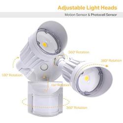 JJC LED Security Lights ,Motion Sensor Flood Light Outdoor Fixture,2000LM 20W(120W Equiv.),IP65 Waterproof,5000K Daylight White ETL Listed Outdoor Lighting White (Not Solar Powered)