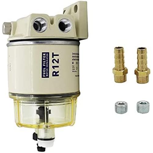 Kit de Séparateur d'Eau pour Moteur Maritim R12T 120AT NPT ZG1/4-19, Filtre 10 Micron Adapté aux Moteurs Hors Bord de 3/8 Pouce NPT, Adapté à Tous Équipements Diesel Kit de Séparateur d'Eau pour Moteur Maritim R12T 120AT NPT ZG1/4-19, Filtre 10 Micron Adapté aux Moteurs Hors Bord de 3/8 Pouce NPT, Adapté à Tous Équipements Diesel