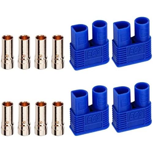 Heyiarbeit 4 Sets EC3 Connector 3.5mm Gold Bullet Banana Plug Female for RC ESC Lipo Battery Electric Motor DIY