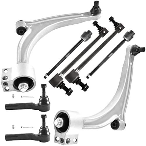ASTARPRO - 8Pcs Suspension Kits Front Lower Control Arms Inner&Outer Tie Rods Sway Bar Links Replacement for Chevy Malibu Pontiac G6 Saturn Aura
