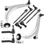 ASTARPRO - 8Pcs Suspension Kits Front Lower Control Arms Inner&Outer Tie Rods Sway Bar Links Replacement for Chevy Malibu Pontiac G6 Saturn Aura