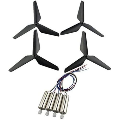 Upgraded Spare Parts Motor Main Blade Propellers Three-Blade Propellers for Syma X5SW X5HW X55 RC Mini Quadcopter Toy (Black)