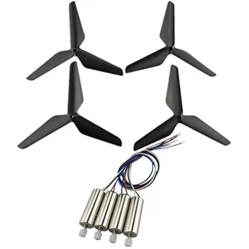 Upgraded Spare Parts Motor Main Blade Propellers Three-Blade Propellers for Syma X5SW X5HW X55 RC Mini Quadcopter Toy (Black)