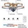 QINAIDI Flower Shape Ceiling Fan with Lights Remote Control, Modern Ceiling Fan Dimmable Lights Modes, Bedroom Ceiling Fan Living Room,with Semi Flush Mount