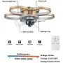 QINAIDI Flower Shape Ceiling Fan with Lights Remote Control, Modern Ceiling Fan Dimmable Lights Modes, Bedroom Ceiling Fan Living Room,with Semi Flush Mount