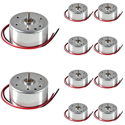 Alinan 10pcs Mini Generator Motors 3V-12V DC Motor Electric Motor for DIY Electronic Toys Wind Turbine Generator Hand Cranked Power Model School Project Educational Physics Experiment