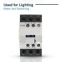 Shopcorp Contactor, 110-120V Coil, Motor Load 32A, Lighting 40A, 50A Bundle with Slotted Steel Zinc Plated DIN Rail, 35 Millimeters x 6 Inches – 1 Piece with 2 Number 10 Screws