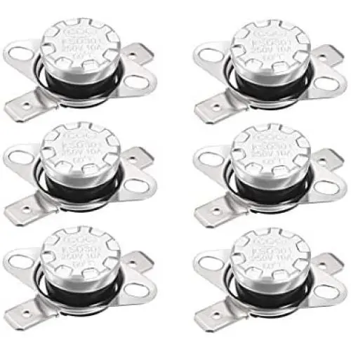 QMseller KSD301 Thermostat 60°C 10A Normally Closed N.C Snap Disc Limit Control Switch Microwave Thermostat Thermal Switch 6pcs