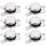 QMseller KSD301 Thermostat 60°C 10A Normally Closed N.C Snap Disc Limit Control Switch Microwave Thermostat Thermal Switch 6pcs