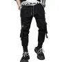 PDTXCLS Mens Jogger Sweatpants Hip Hop Zipper Pockets Elastic Waist Harem Pants Motor Biker Punk High Street Casual Trousers