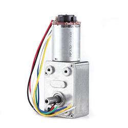 DC Worm Gear Motor 12V High Torque Reduction Gear Box with Encoder Srong Self-Locking 6mm Output Shaft(40RPM)