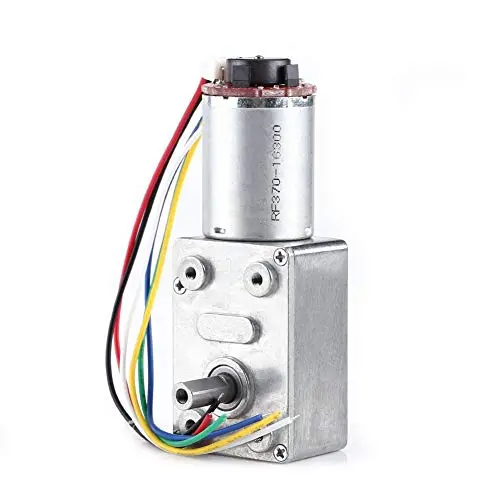 DC Worm Gear Motor 12V High Torque Reduction Gear Box with Encoder Srong Self-Locking 6mm Output Shaft(40RPM)